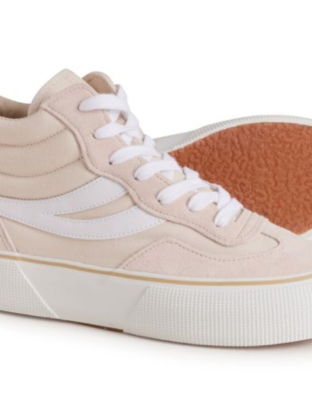 Superga 3141 Revolley Mid Platform Sneakers Beige Canvas  Size Women 11, Men 9.5